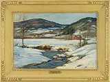 Aldro Thompson Hibbard, Rural Vermont Winter Scene, Oil on canvas