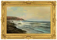 Warren Sheppard, Breakers Along the Shore – Nantucket, Oil on canvas