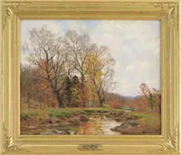 Autumn Reflections by William Merritt Post, Oil on canvas, offered Aug 2017