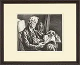 Old Man Reading by Thomas Hart Benton, Lithograph, offered Aug 2017