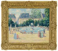 Chauncey Foster Ryder, Summer at Tuileries Garden, Paris, Oil on canvas