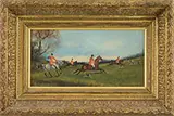 Phillip H Rideout, Two Works: Hunting Scenes, Oil on paper