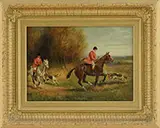 John Sanderson-Wells, Two Works: Hunt Scenes, Oil on wood panel