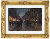 Édouard Cortès, Parisian Street Scene at Night