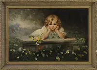 Frederick Morgan, Portrait of a Young Girl Among Daisies, Oil on canvas