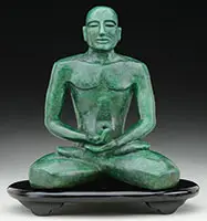 Meditation, 1997 by Elizabeth Strong-Cuevas, Patinated bronze Accompanied by a small Chinese style black lacquered oval stand, offered Aug 2017