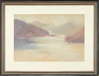 Guy Pène du Bois, Bend in the River, Watercolor and gouache on paper