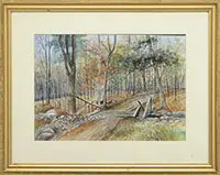 Willis Henry Plummer, Late Fall Woodland Road, Watercolor
