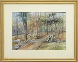Willis Henry Plummer, Late Fall Woodland Road, Watercolor