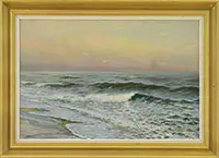 Breaking Waves by Edward Percy Moran, Oil on canvas, offered Aug 2017