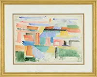 Giorgio Cavallon, Untitled Abstract, Watercolor on paper