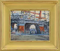 Denis Boudreau, Oil Rigs, Oil on canvas