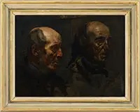 Clifford Boucher James, Double Head Study of Two Men, Oil on canvas