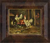 Edgar Hunt, Chickens in the Barn, Oil on canvas
