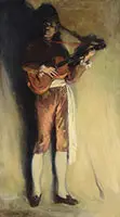 Eduard Pape, Full-Length Portrait of a Spanish Flamenco Guitarist, Oil on canvas
