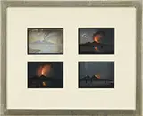 Giorgio Glass, Four Views of Mount Vesuvius Erupting, Gouaches on paper