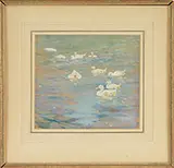 Charles W. Simpson, Duck Pond, Watercolor and gouache