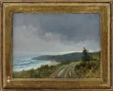 Frank Handlen, Coastal Landscape, Oil on Masonite