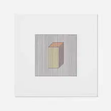 Untitled (from the Twelve Forms Derived From a Cube series) by Sol LeWitt, 1984, screenprint in colors on Arches 88, sold Mar 2022