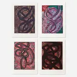 Louise Fishman, Suite of four works, 1984, woodcut in colors with hand-deletions on Arches