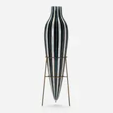 San Paolo, Vase with stand, c. 1950, glazed stoneware, brass