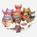 Uniroyal Inc., Nauga dolls, set of twelve, 1967-2007, Naugahyde, enameled steel