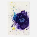 Bill Alpert, Blue and Purple Composition, mixed media on paper laid to board