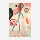 Lamar Briggs, Figure with Red, mixed media on paper