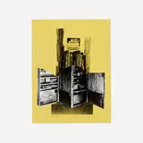 Louise Nevelson, Lullaby for Jumbo (from the Facade portfolio), 1966, collage and screenprint maquette on yellow wove paper