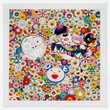 Me and Double DOB by Takashi Murakami, 2013, screenprint in colors, platinum leaf, sold Feb 2022