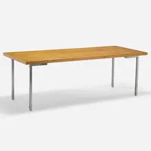 Camel table by Richard Neutra, c. 1960, birch veneer, birch, metal, sold Feb 2022