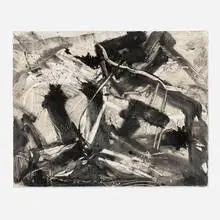 Untitled by Emilio Vedova, 1990, monoprint with stone mortar on Tullis SB handmade paper, sold Oct 2024