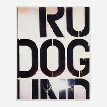 Run Dog Run by Christopher Wool, 1991, archival inkjet print, sold Oct 2024