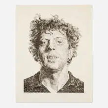 Phil/Fingerprint by Chuck Close, 2009, screenprint in color, sold Oct 2024