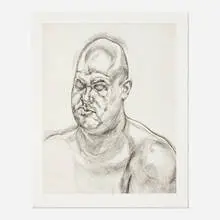 Lucian Freud, Large Head, 1993, etching on Somerset