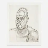 Lucian Freud, Large Head, 1993, etching on Somerset