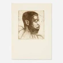 Blackcap by Lynette Yiadom Boakye, 2015, etching on Somerset Soft White Velvet, sold Oct 2024