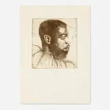 Lynette Yiadom Boakye, Blackcap, 2015, etching on Somerset Soft White Velvet