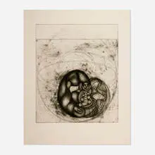 John Newman, Twist in Time, 1990, etching, drypoint and aquatint on BFK Rives