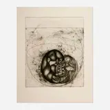 John Newman, Twist in Time, 1990, etching, drypoint and aquatint on BFK Rives