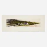 Wolf Kahn, Farm on the Flood Plain, 1988, etching, aquatint and drypoint in colors on Somerset