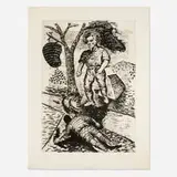 Steven Campbell, Natural Follies at Bee Junction, 1985, etching and aquatint