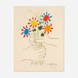 Pablo Picasso, Bouquet de fleurs, 1958, lithograph in colors on Arches