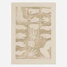 Untitled by Jasper Johns, 1998-2015, softground aquatint on Somerset Velvet Newsprint, sold Oct 2024