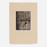 Jasper Johns, Map, 2012, etching, aquatint and drypoint on Shikibu Gampi Chine collé on Mitsumata Kurotani