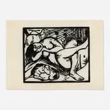 Franz Marc, Schlafende Hirtin, 1912, woodcut on thin Japan paper