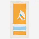 Harvest, with Two White Stripes (from the Summer Light series) by Robert Motherwell, 1973, lithograph in colors, paper collage and pochoir on Georges Duchêne Hawthorne of Larroque handmade, Ernte cigarette label, sold Oct 2024