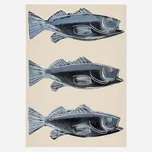 Fish by Andy Warhol, 1983, screenprint in colors on wallpaper, sold Oct 2024