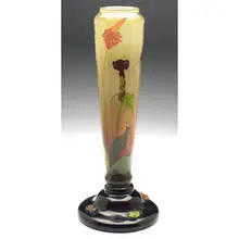 Émile Gallé, Important marqueterie de verres ou cristaux vase