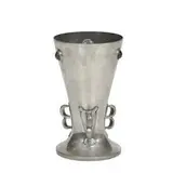 Lebolt & Co., Tudric chalice with three cast and applied handles and three inset cabochons, #038